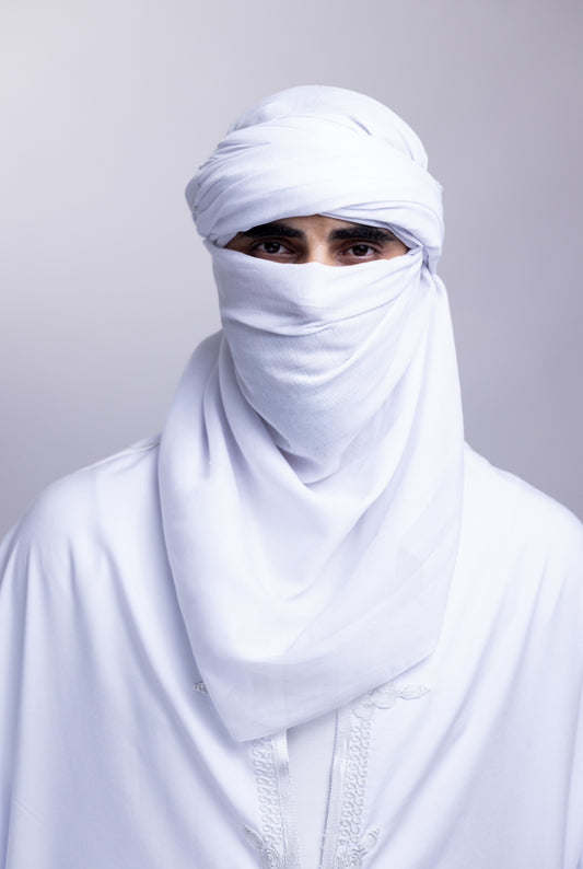 Le chèche sahraoui en blanc
