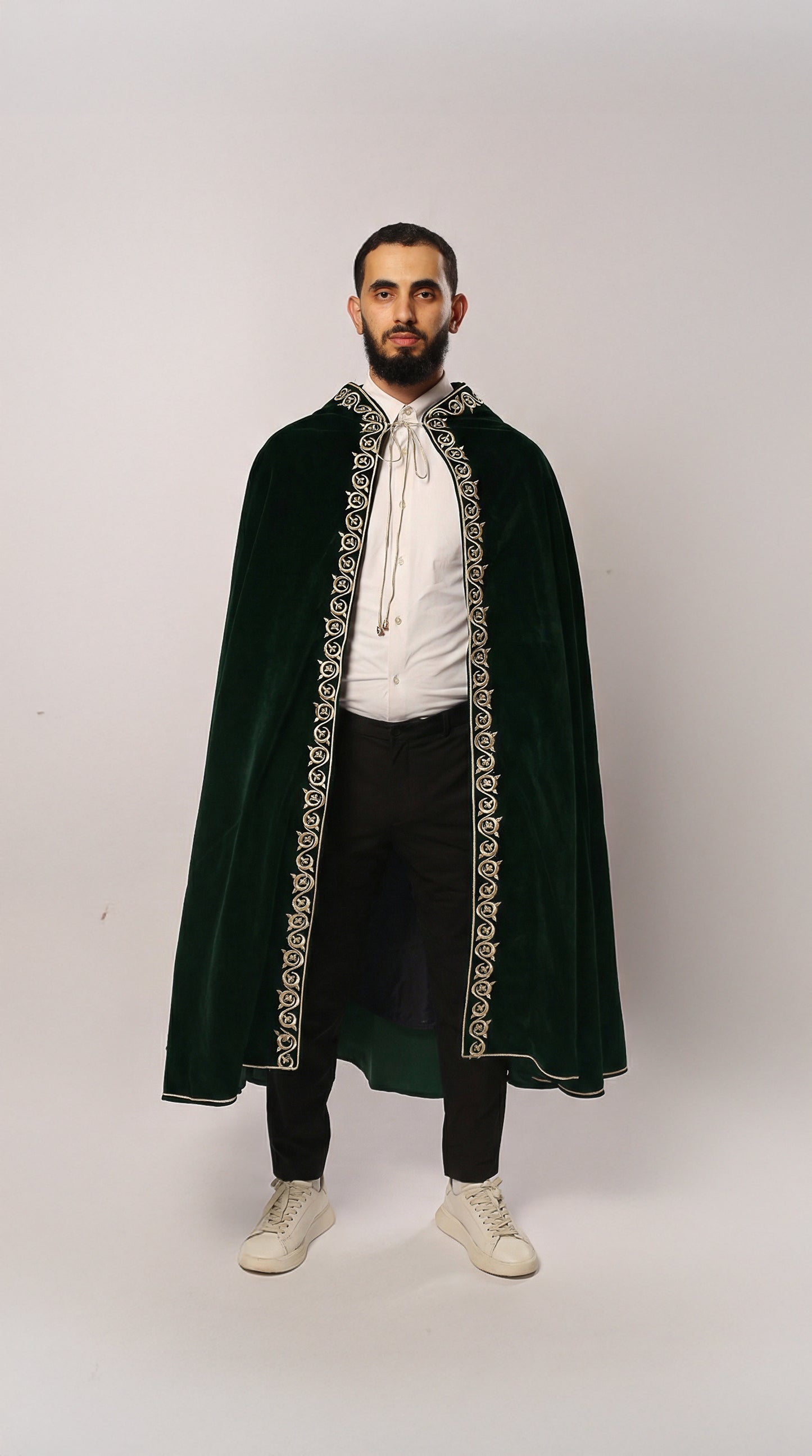 Barnous EL SULTAN vert velours