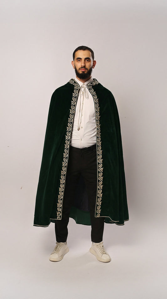 Barnous EL SULTAN vert velours