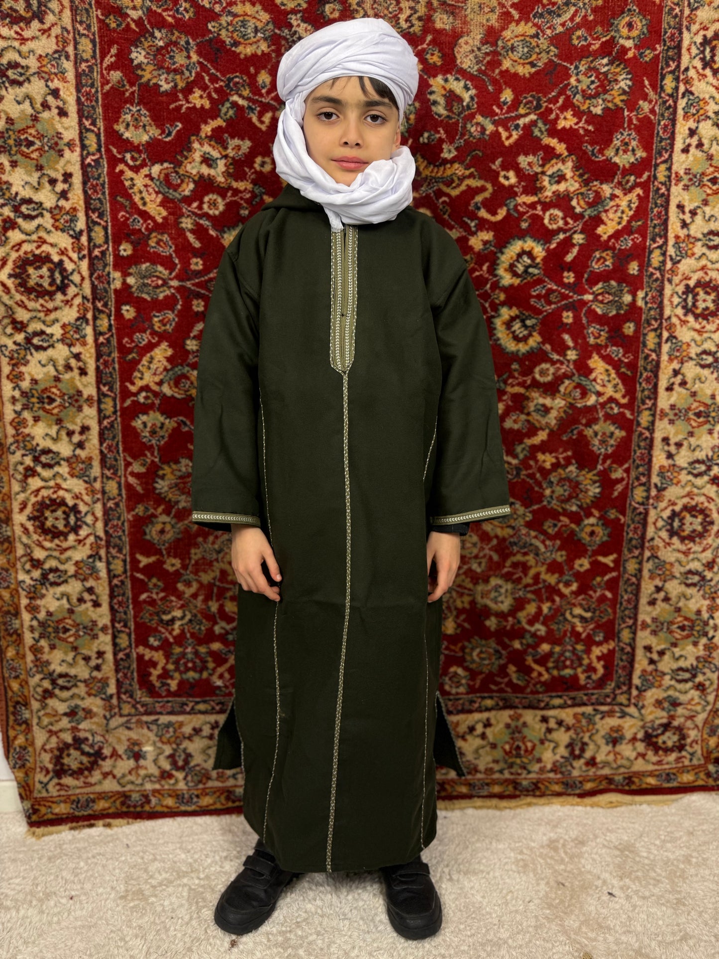 Kachabia Verte en Cachemire – Enfant