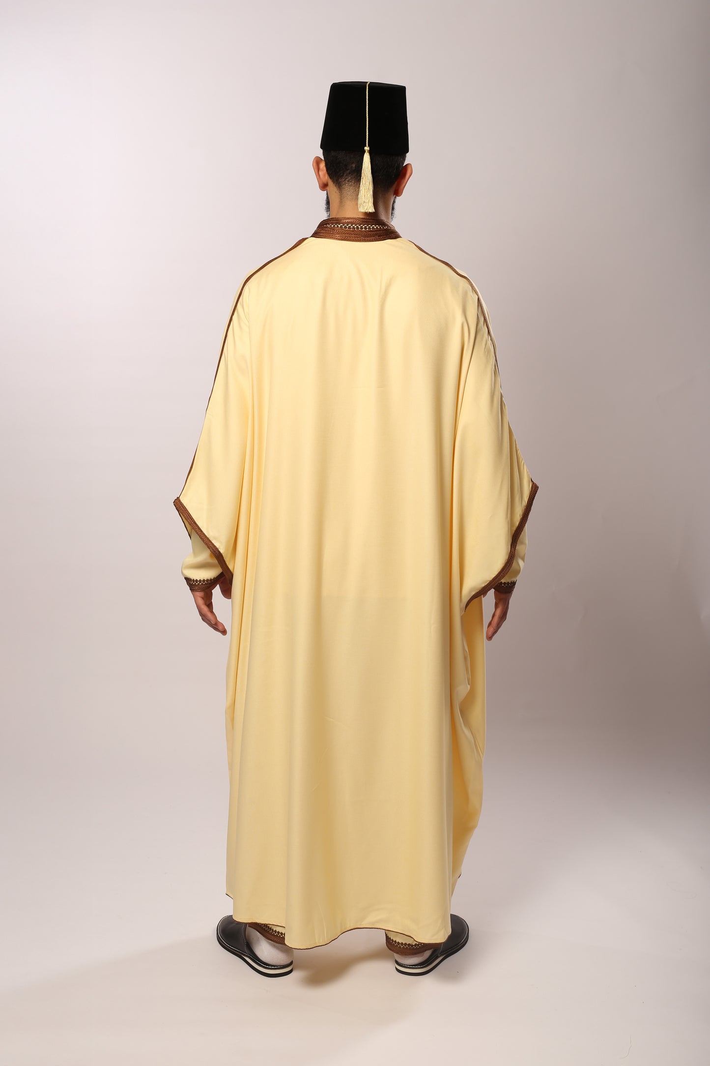 Gandoura 3arbi crème foncé – 3 Pièces