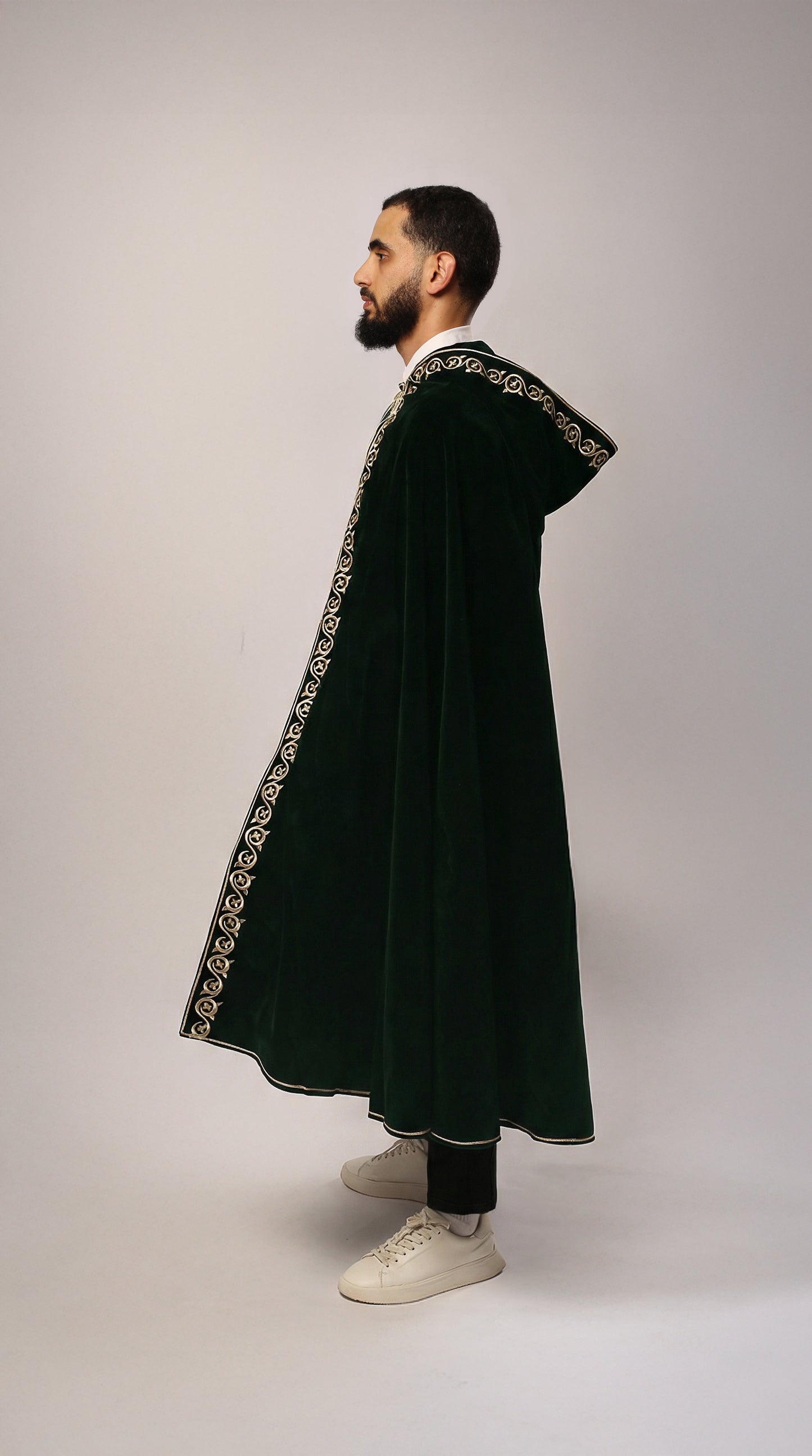 Barnous EL SULTAN vert velours