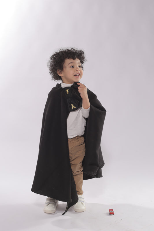 Burnous Noir en Cachemire – Enfant