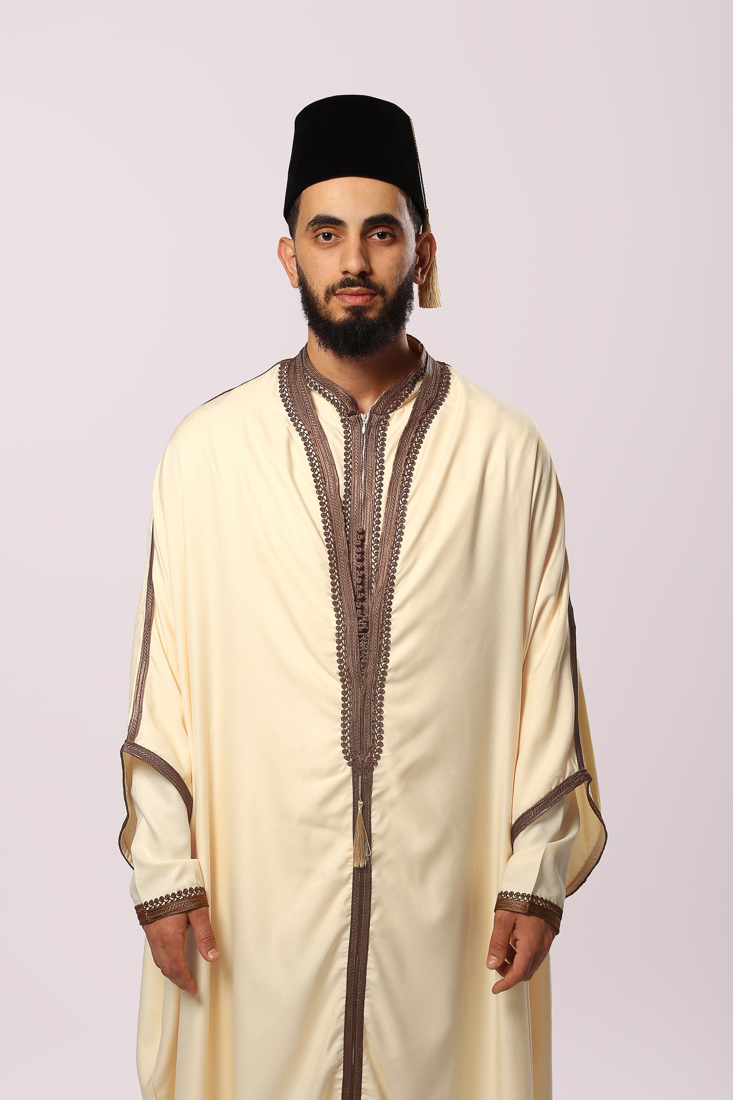 Gandoura 3arbi crème claire – 3 Pièces