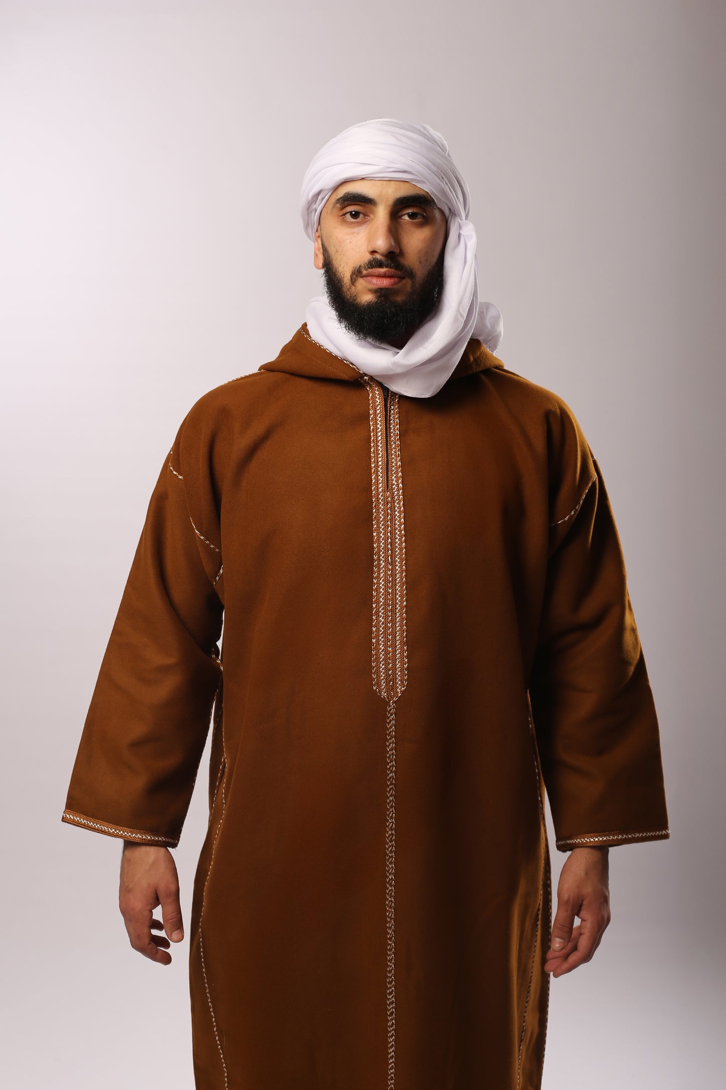 Kachabia en Cachemire marron foncé