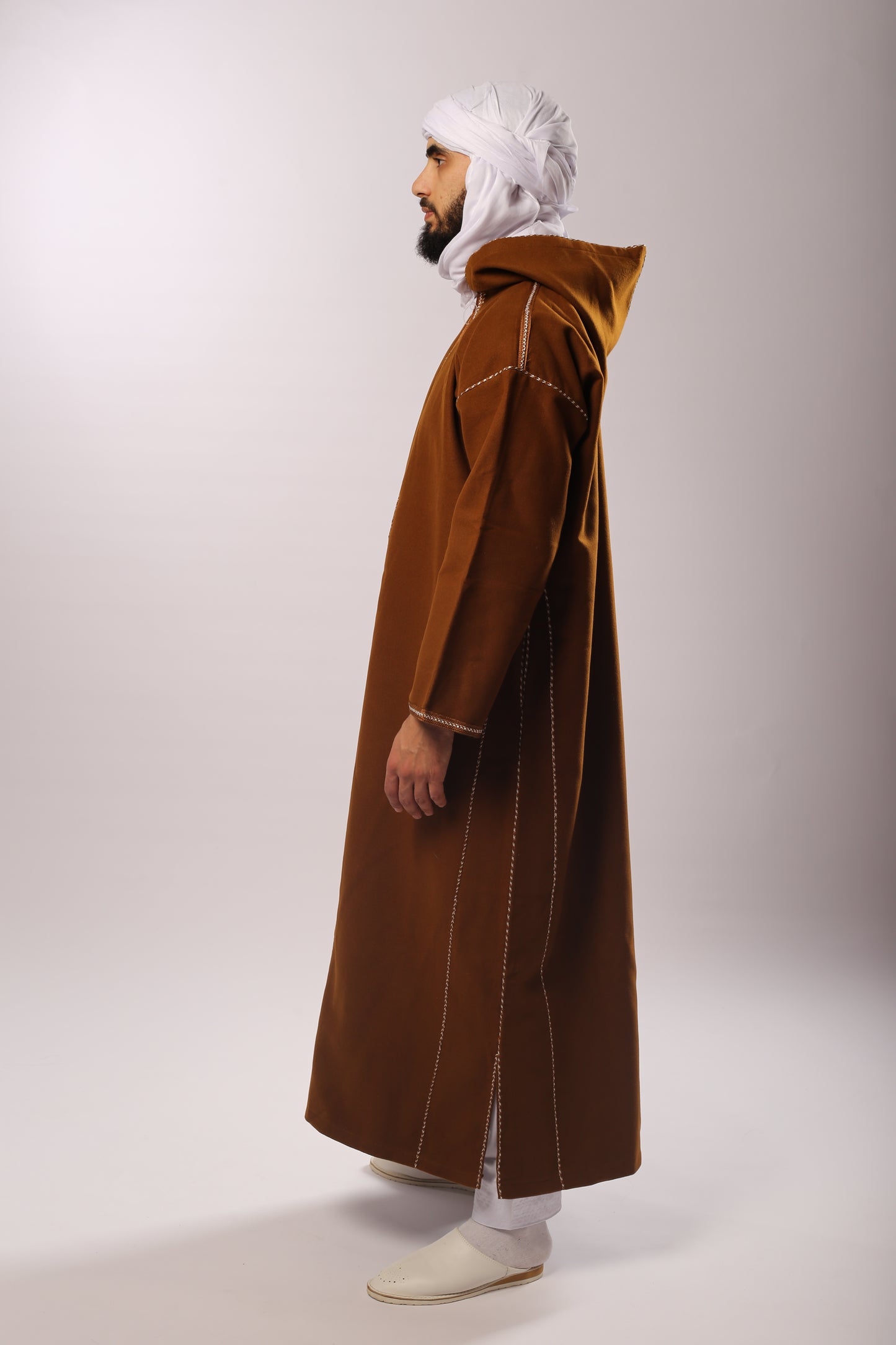 Kachabia en Cachemire marron foncé