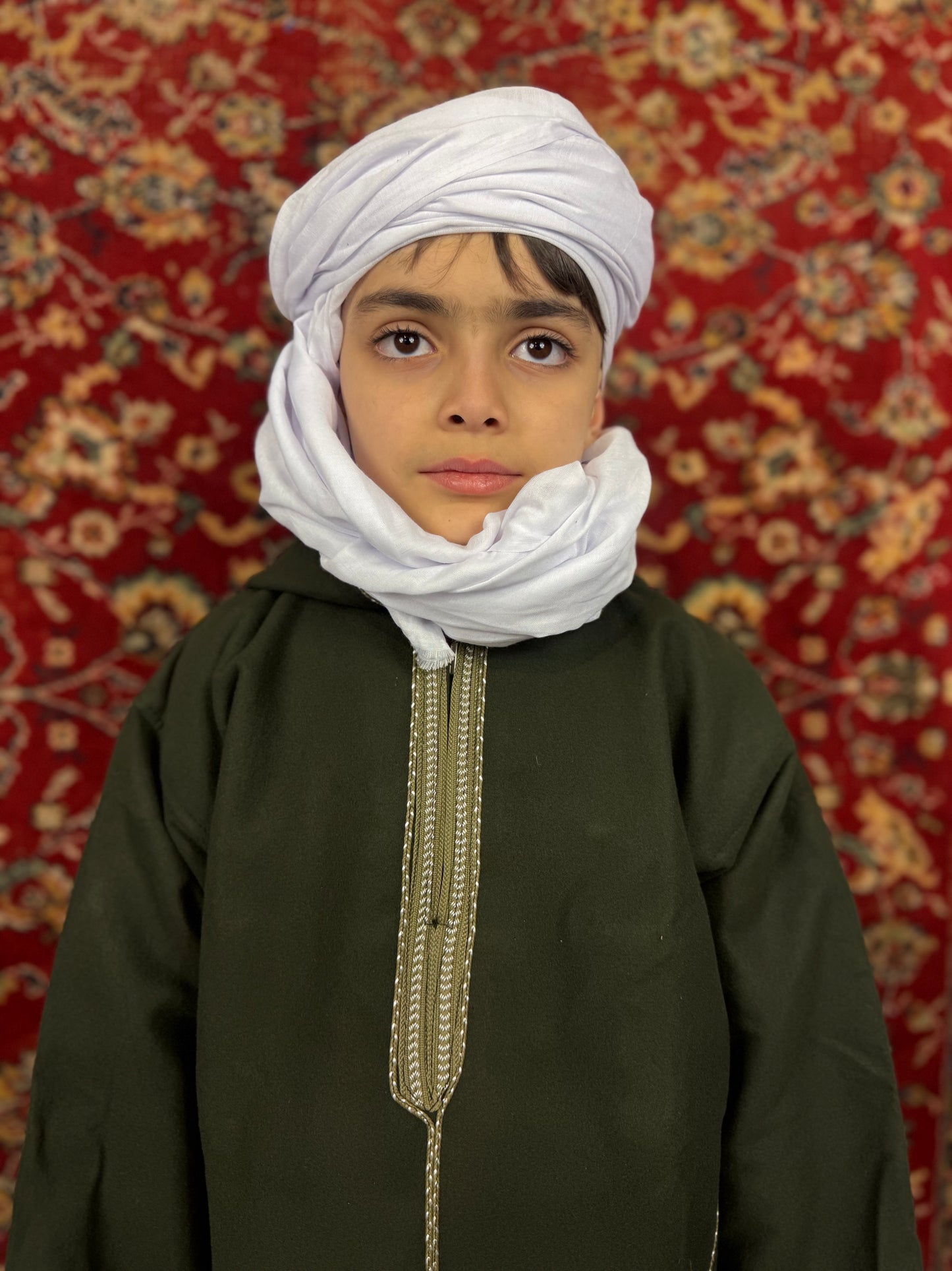 Kachabia Verte en Cachemire – Enfant