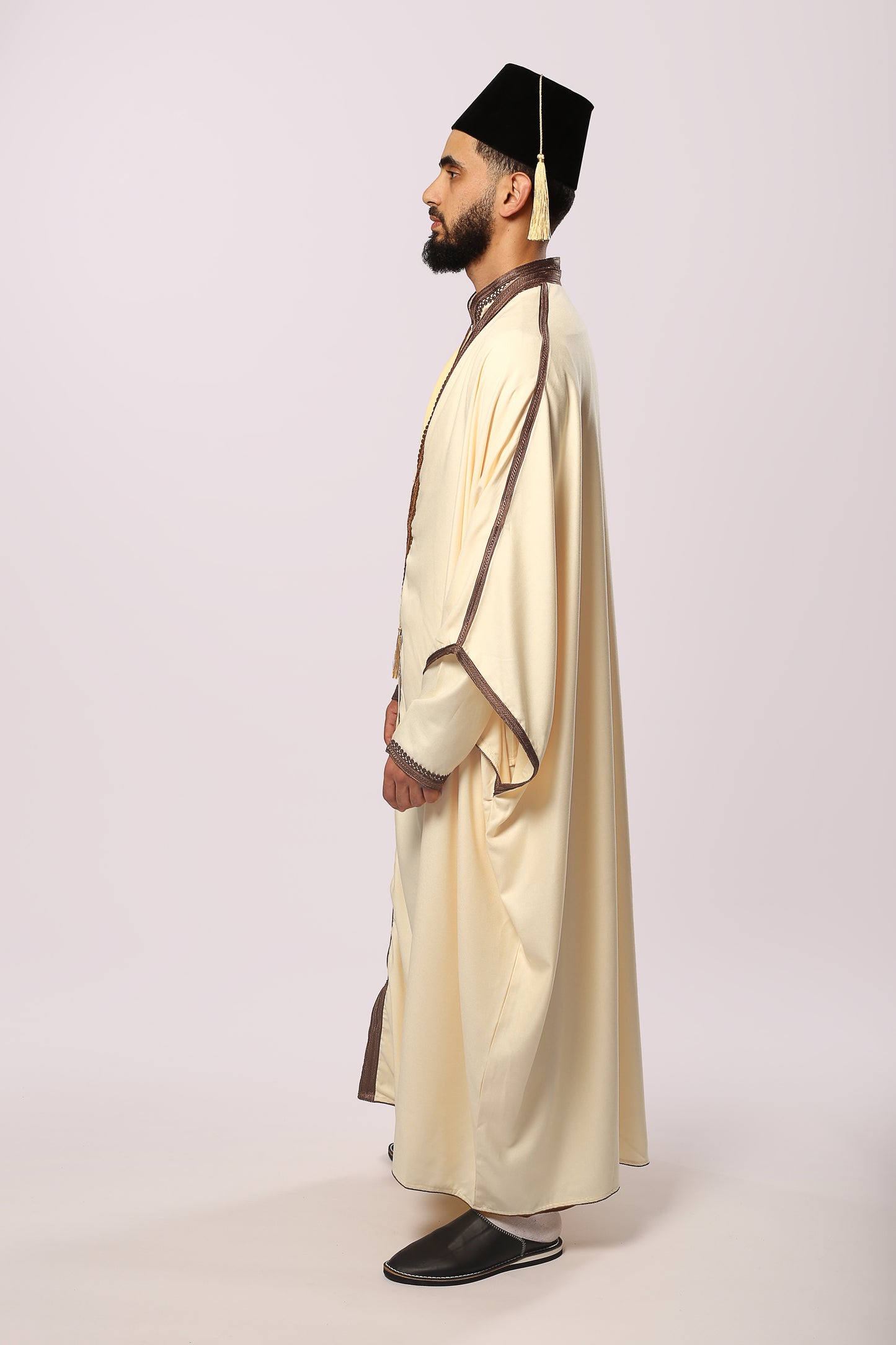 Gandoura 3arbi crème claire – 3 Pièces