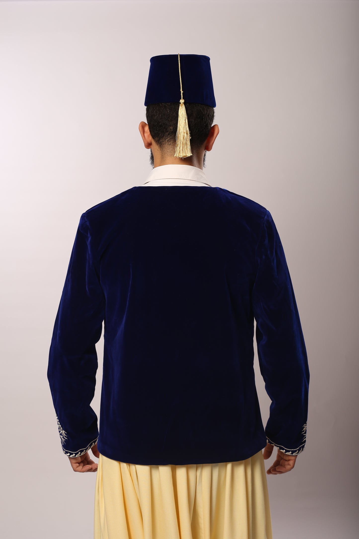 Veste Jabadouli en Velours Bleu – El Djazayer EN PRÉCOMMANDE