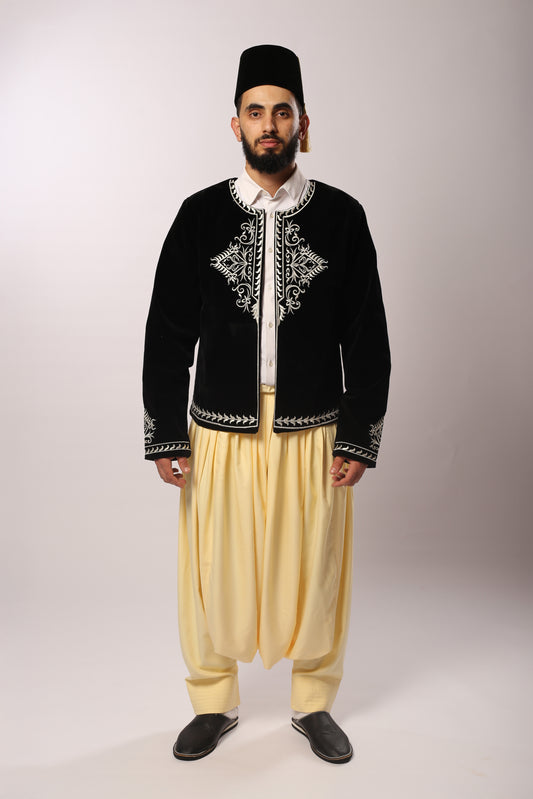 Veste Jabadouli en Velours Noir – El Djazayer