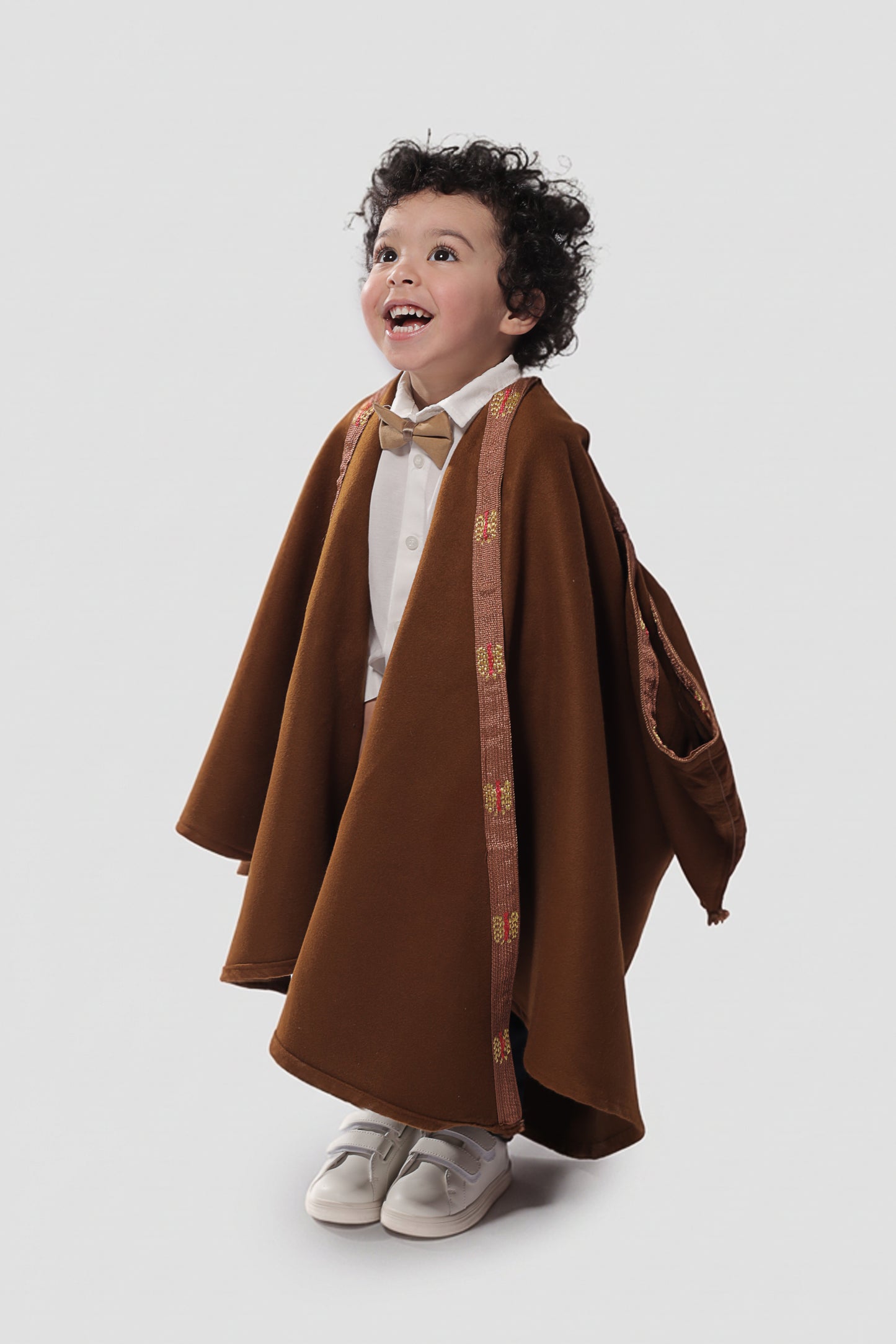 Burnous Marron en Cachemire – Enfant