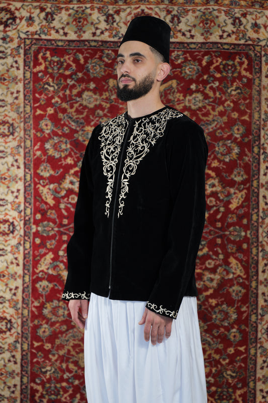 Veste karako en Velours Noir