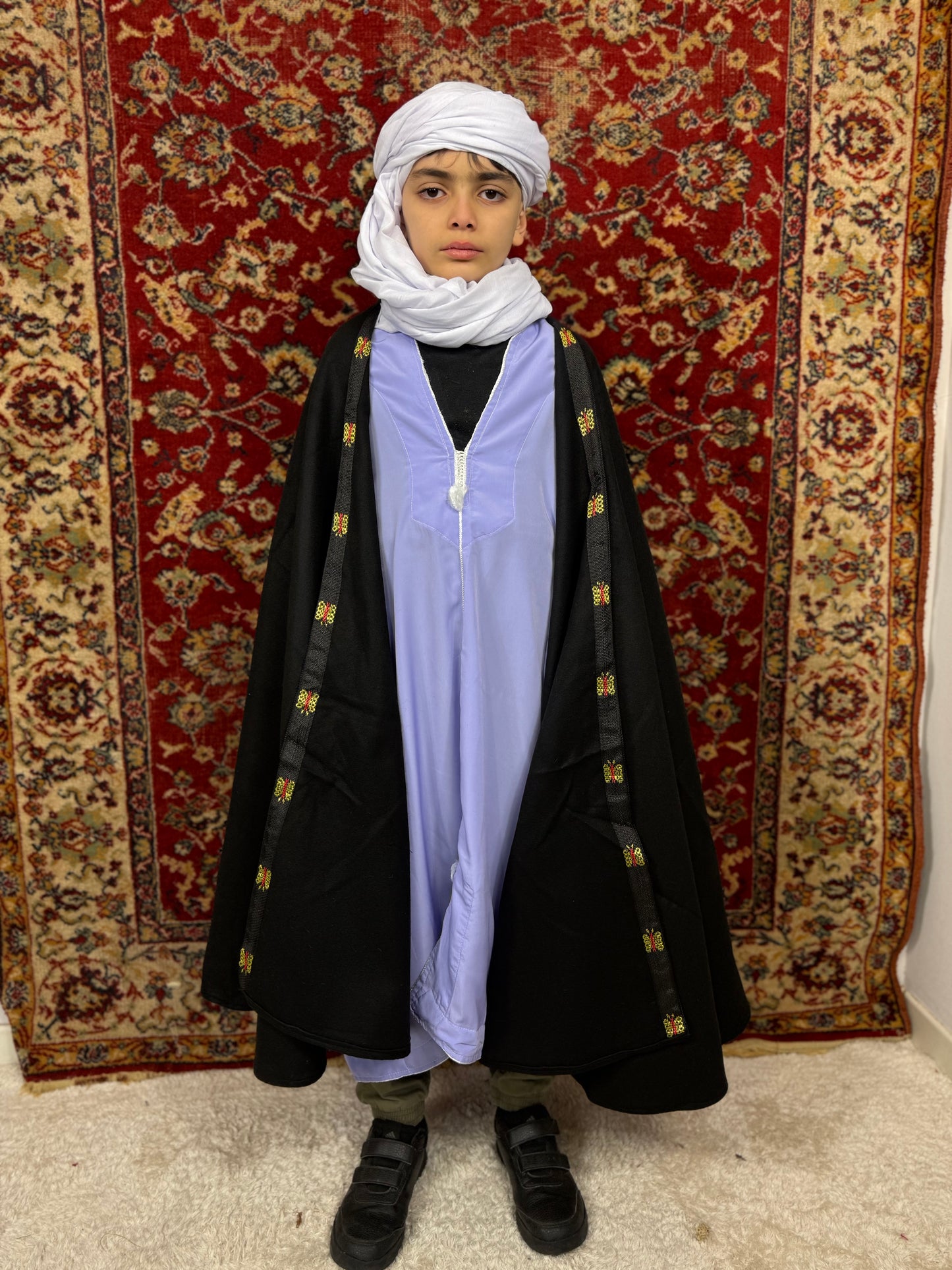 Burnous Noir en Cachemire – Enfant