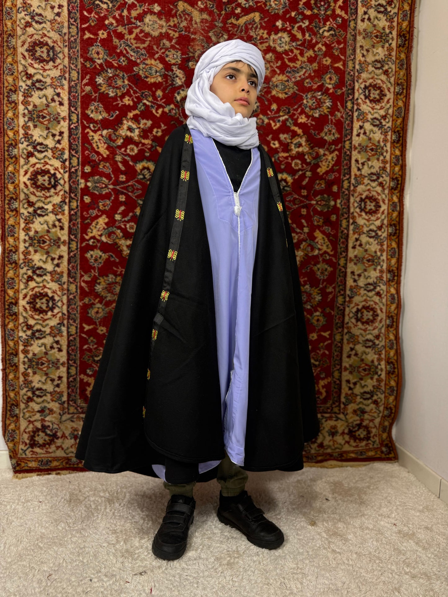 Burnous Noir en Cachemire – Enfant