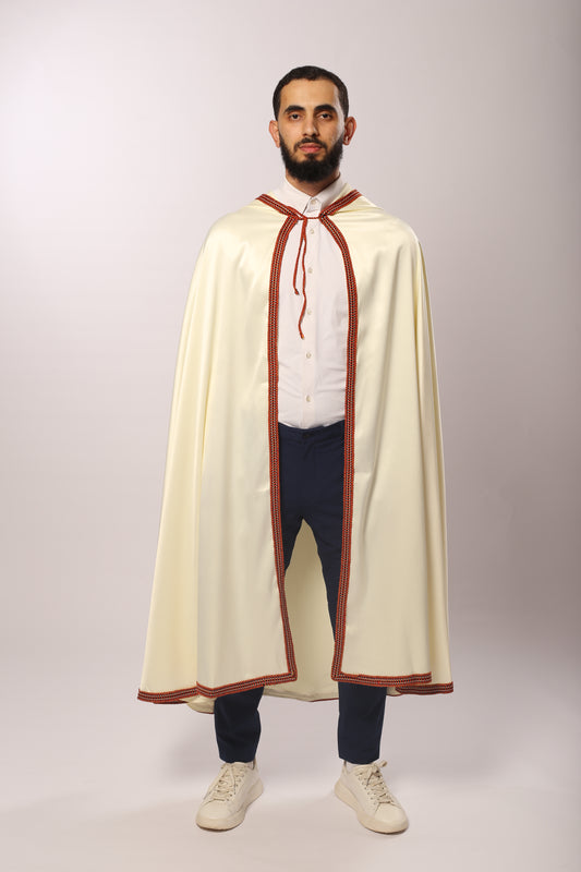 Barnous Blanc Cassé – Tissu Glacé Premium