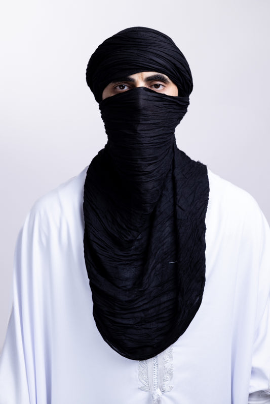 Le chèche sahraoui en noir