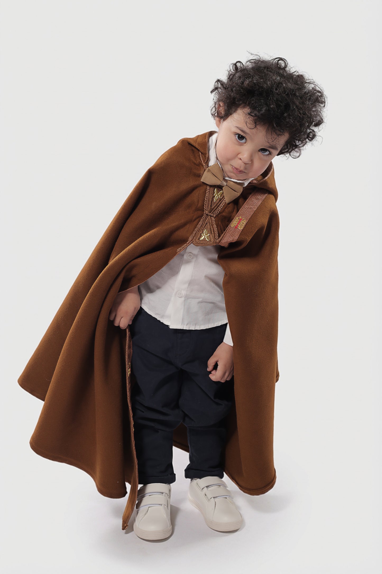 Burnous Marron en Cachemire – Enfant