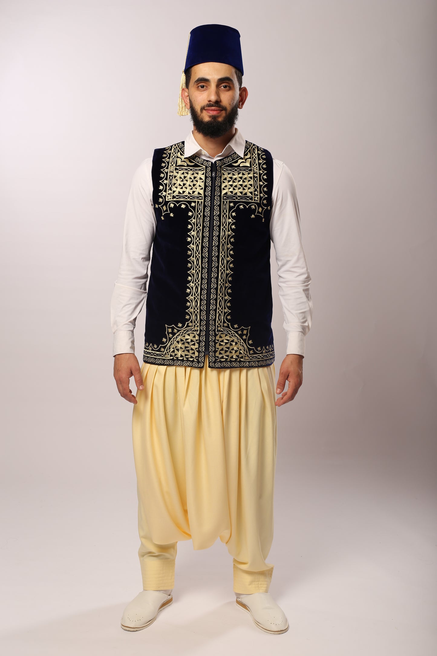 Gilet bladi bleu roi en velours