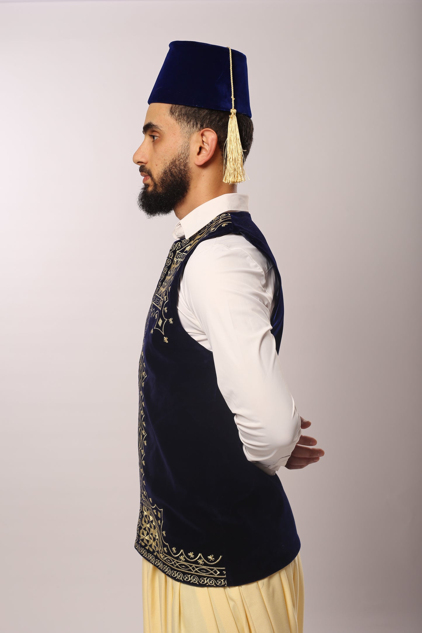 Gilet bladi bleu roi en velours