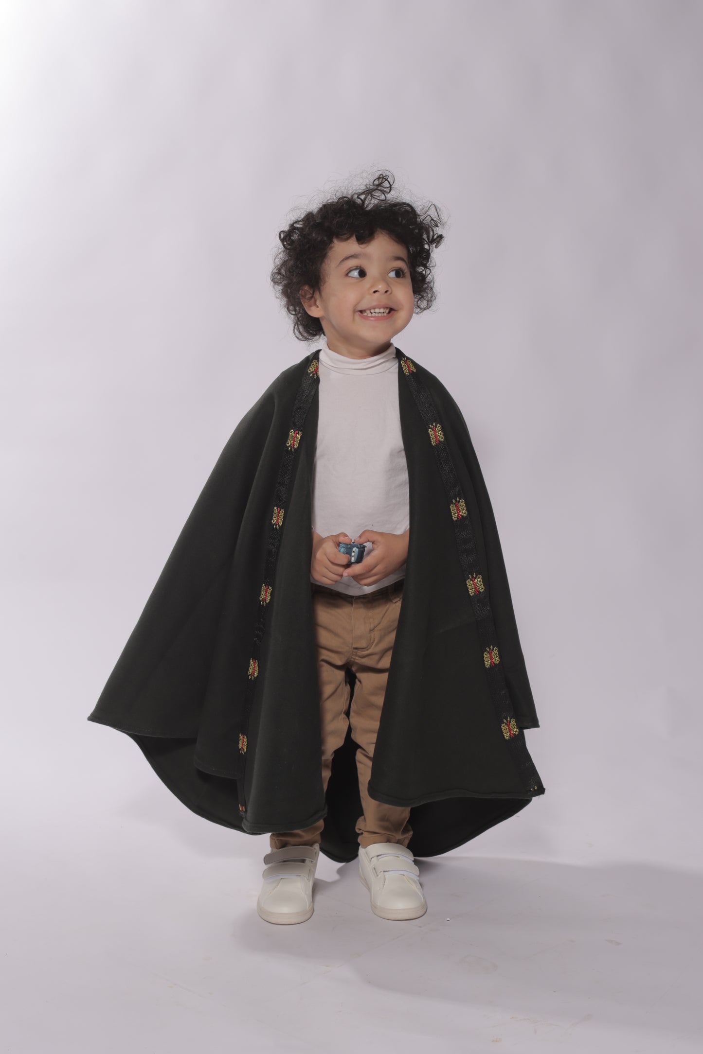 Burnous Vert en Cachemire – Enfant