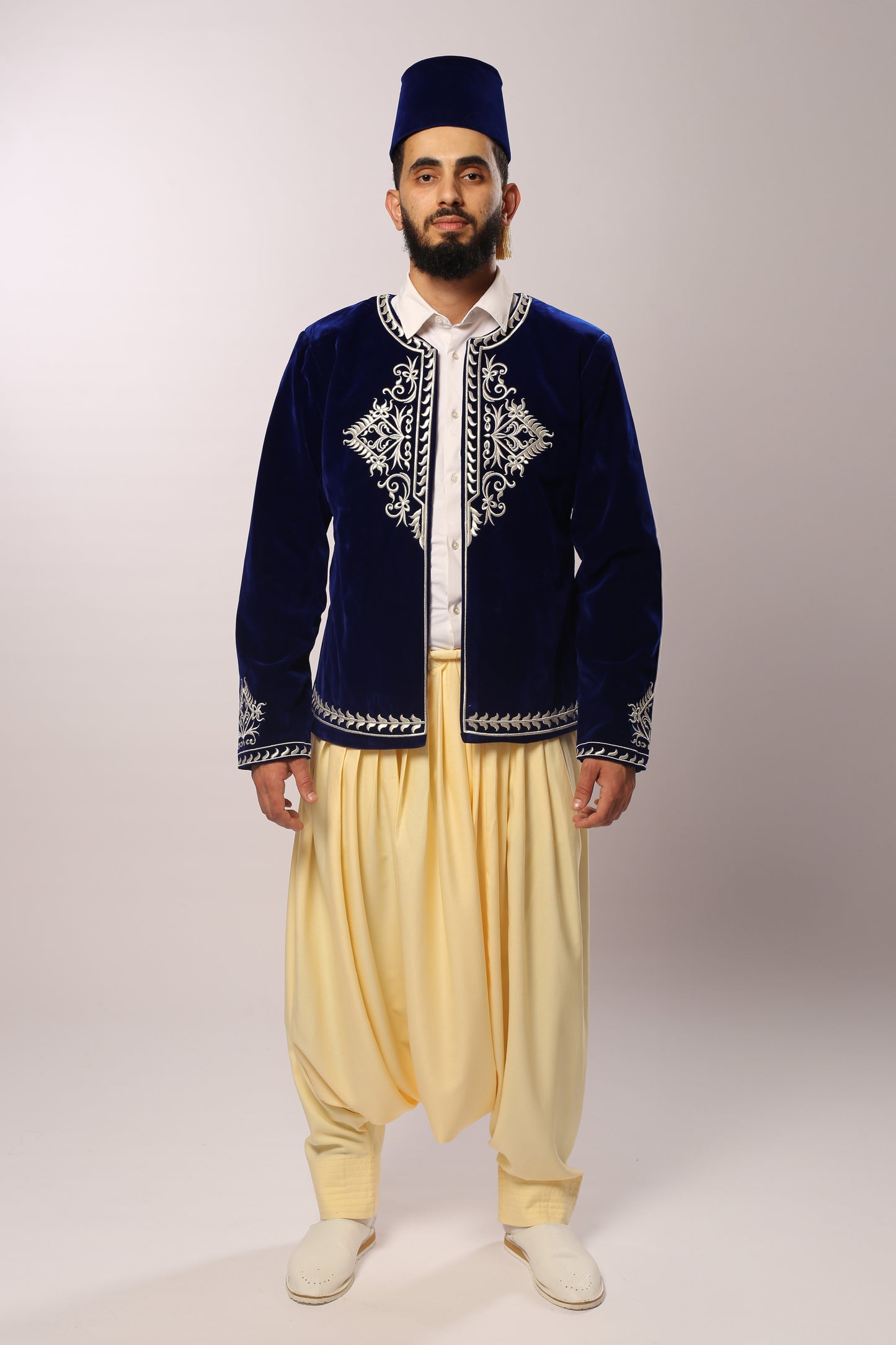 Veste Jabadouli en Velours Bleu – El Djazayer EN PRÉCOMMANDE