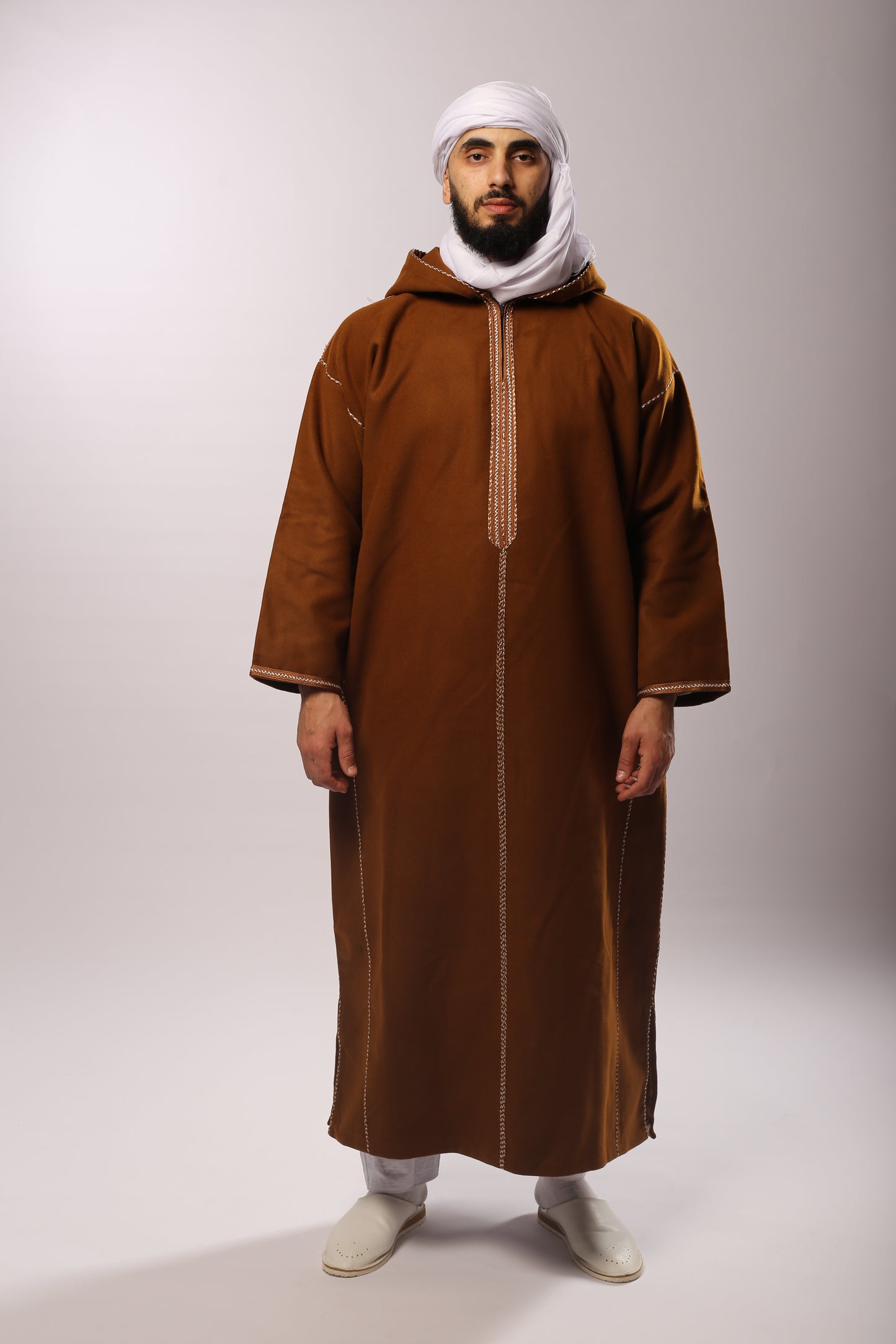 Kachabia en Cachemire marron foncé